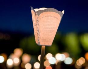 LOurdes Torchlight Procession - candle held aloft